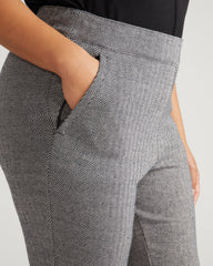 Amaya Ponte Kick Flare Pants - Herringbone Tweed