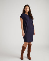 Carrea Relaxed Liquid Jersey Dress - Midnight