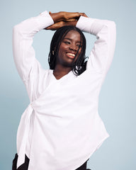 Beacon Stretch Poplin Wrap Shirt - White