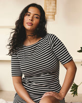 Belle Breton Stripe Jersey Dress - Black/White Stripe