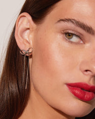 Aurate Herringbone Bow Earrings