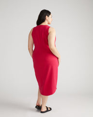 Cai High Neck Tank Dress - Cerise