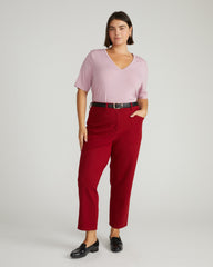Cigarette Ponte Pants - Garnet