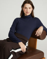 Close Fit Turtleneck - Navy
