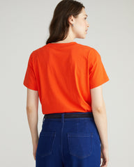 Breton Stripe Garcon Tee - Solid Poppy