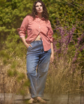 ComfortDenim Drawstring Jeans - Western Blue Wash