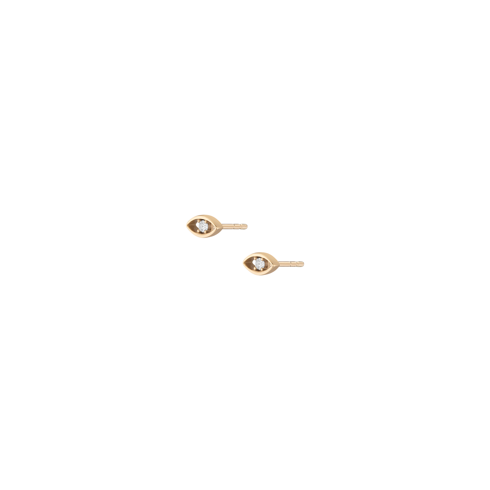 Aurate Lab Grown White Sapphire Evil Eye Stud Earrings