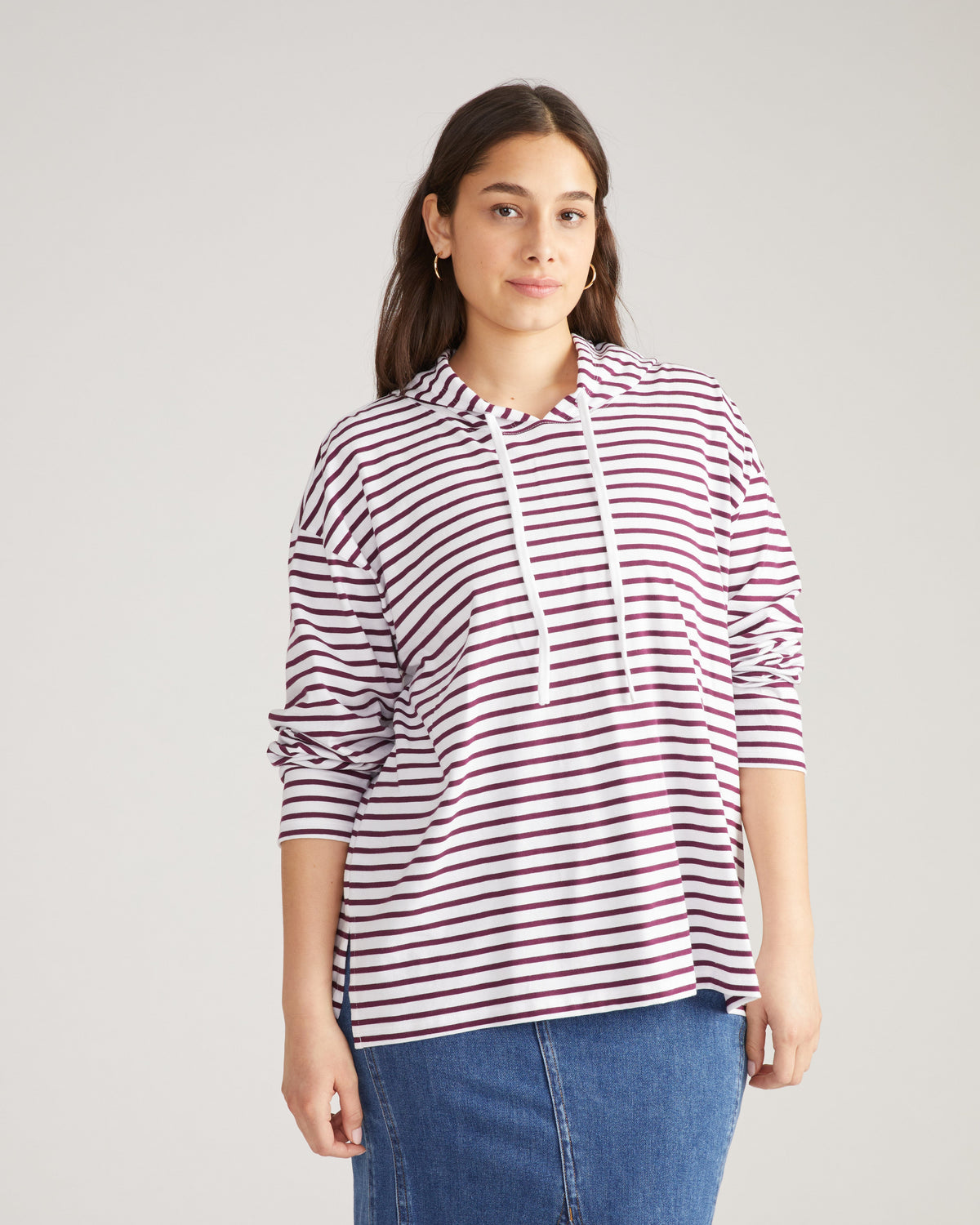 Baja Breton Stripe Hoodie - White/Gamay Stripe