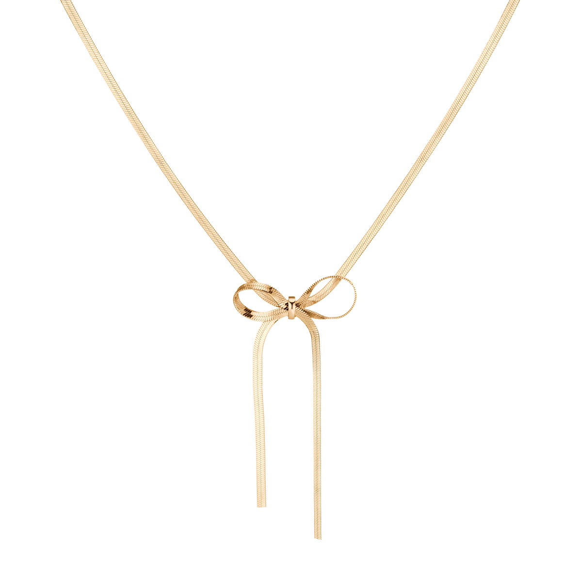 Aurate Herringbone Bow Choker