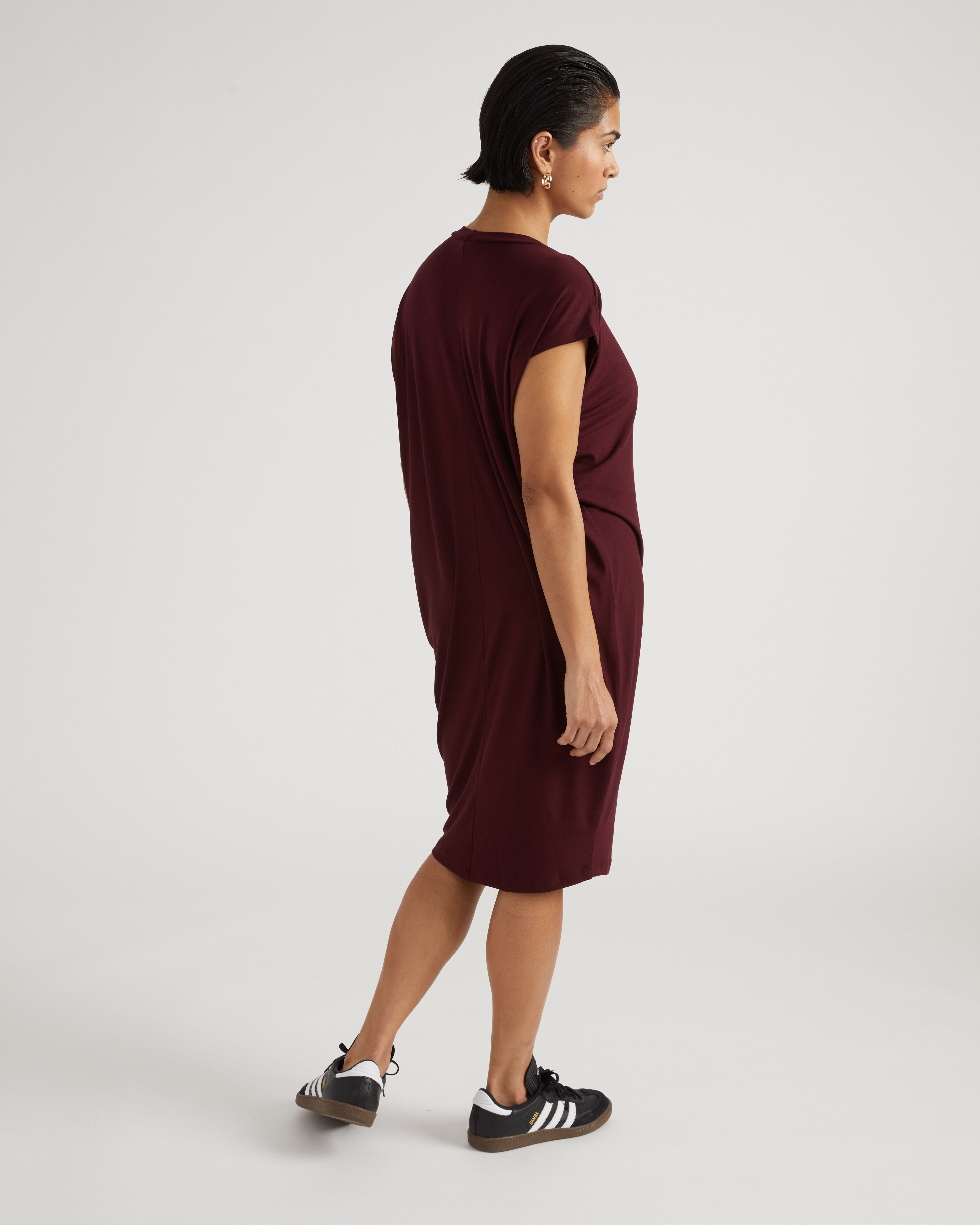 Carrea Relaxed Liquid Jersey Dress - Black Cherry