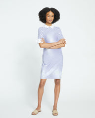 Belle Breton Stripe Jersey Dress - White/Classic Navy Stripe