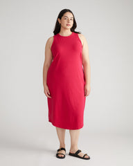 Cai High Neck Tank Dress - Cerise