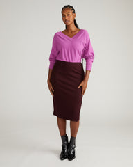 Anya Ponte Skirt - Black Cherry
