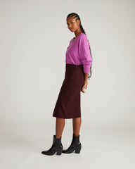 Anya Ponte Skirt - Black Cherry