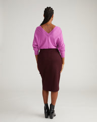 Anya Ponte Skirt - Black Cherry