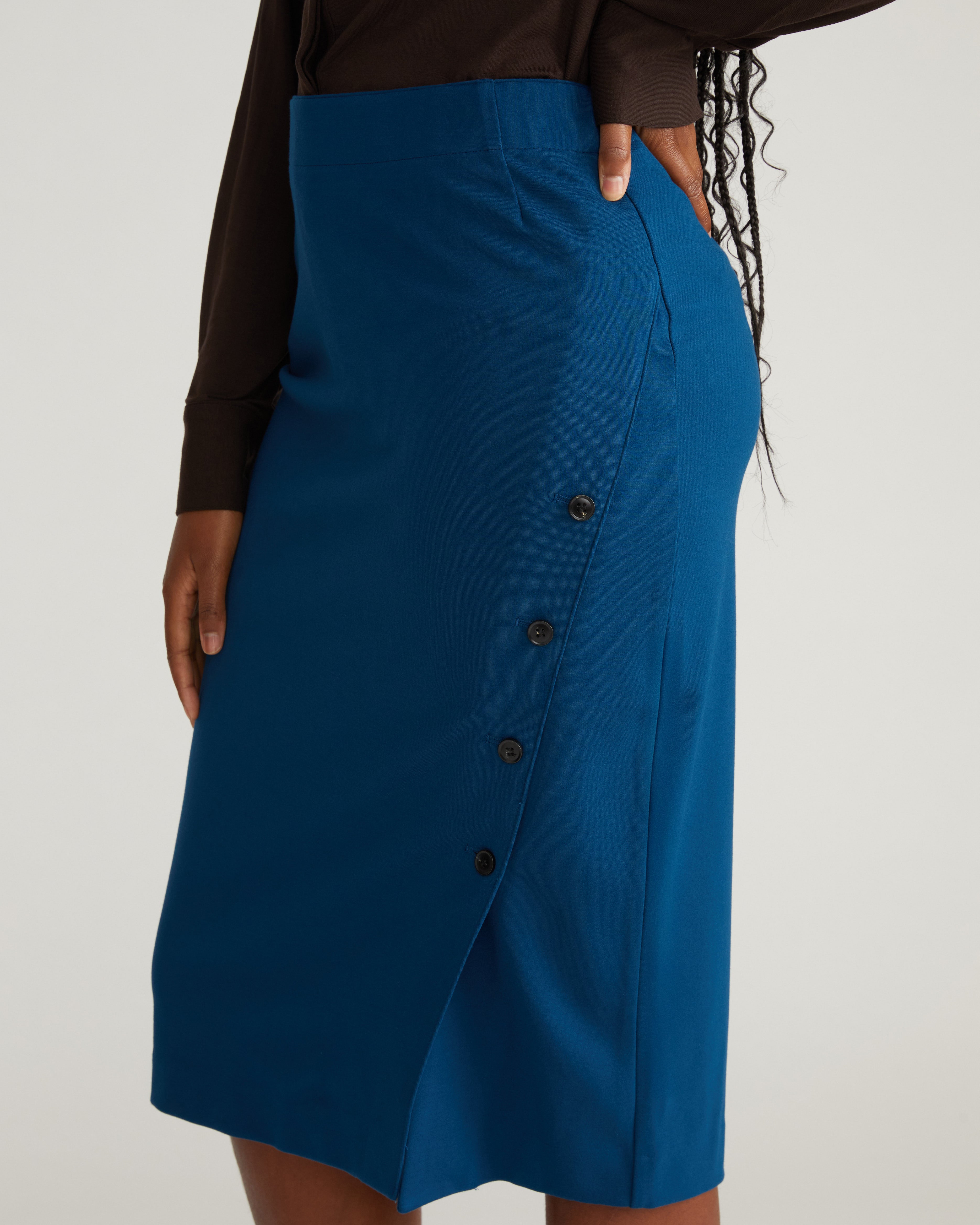 Anya Ponte Skirt - Deep Teal