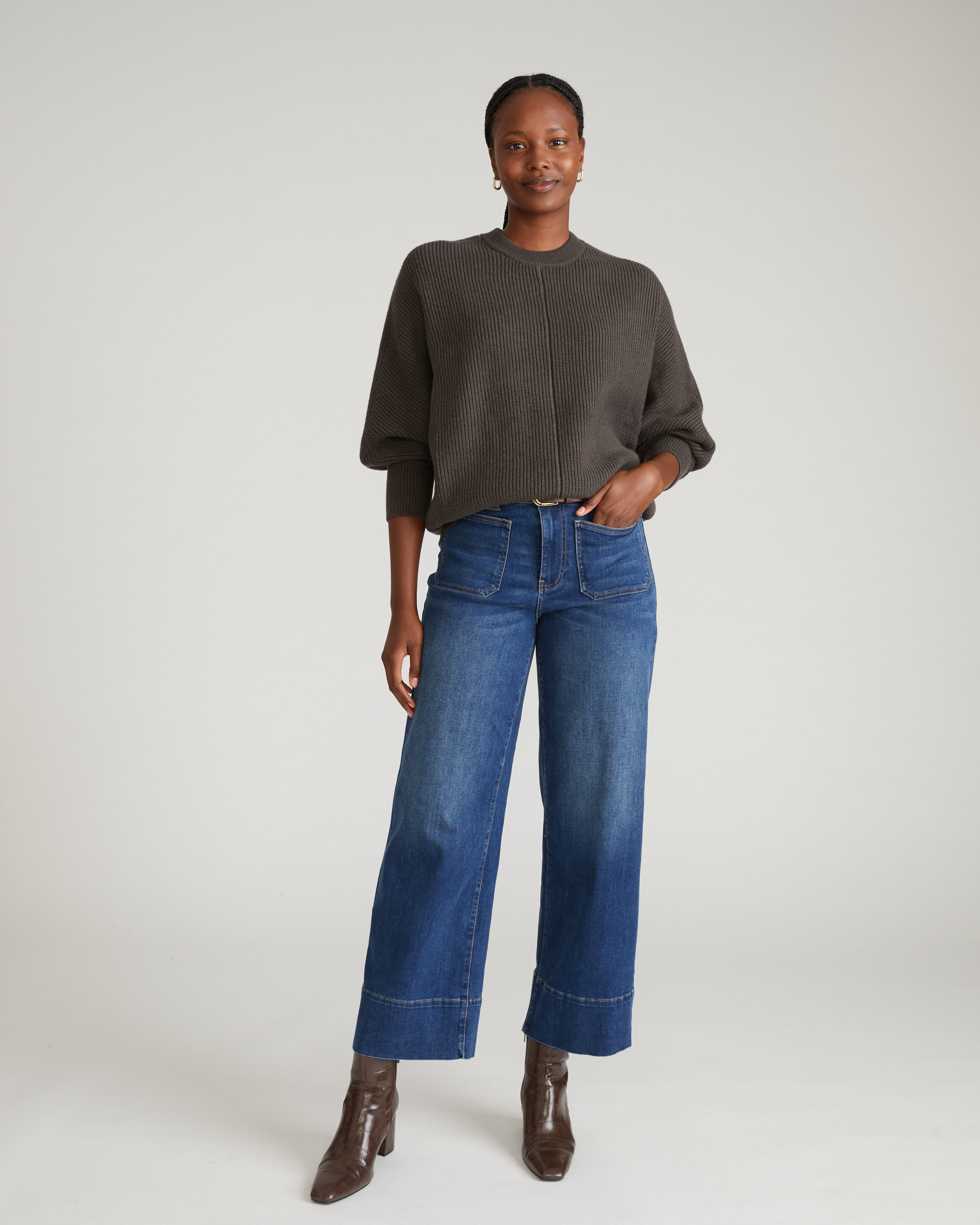 Better-Than-Wool Dolman Sweater - Graphite