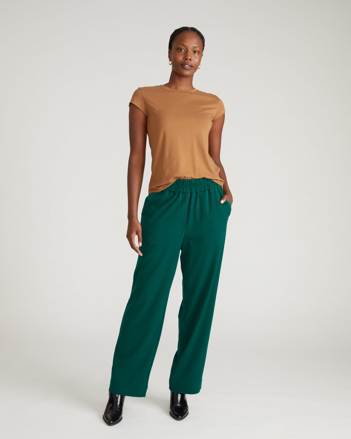 Ashley Cap Sleeve Tee - Classic Camel