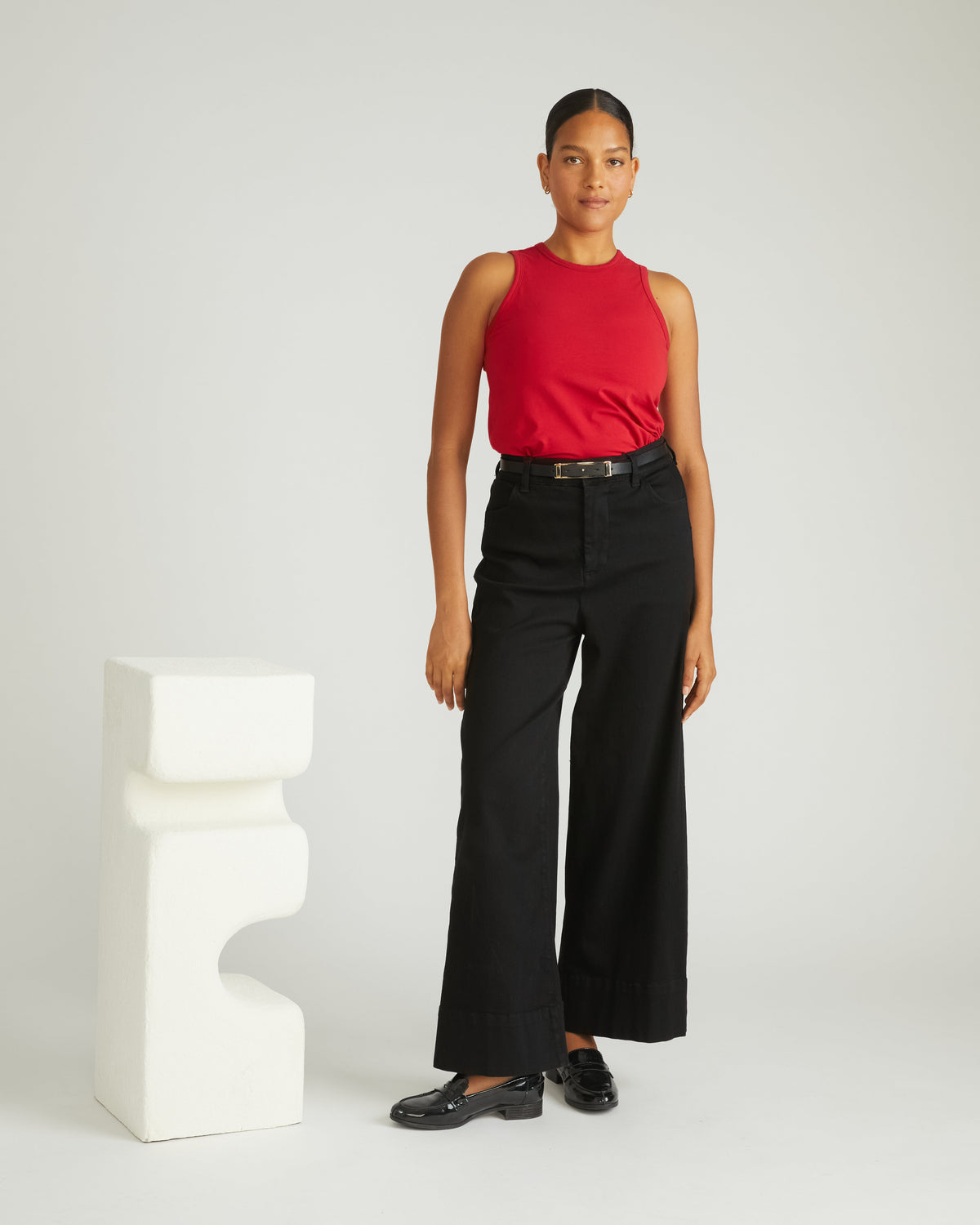 Cai High Neck Tank - Ruby Red
