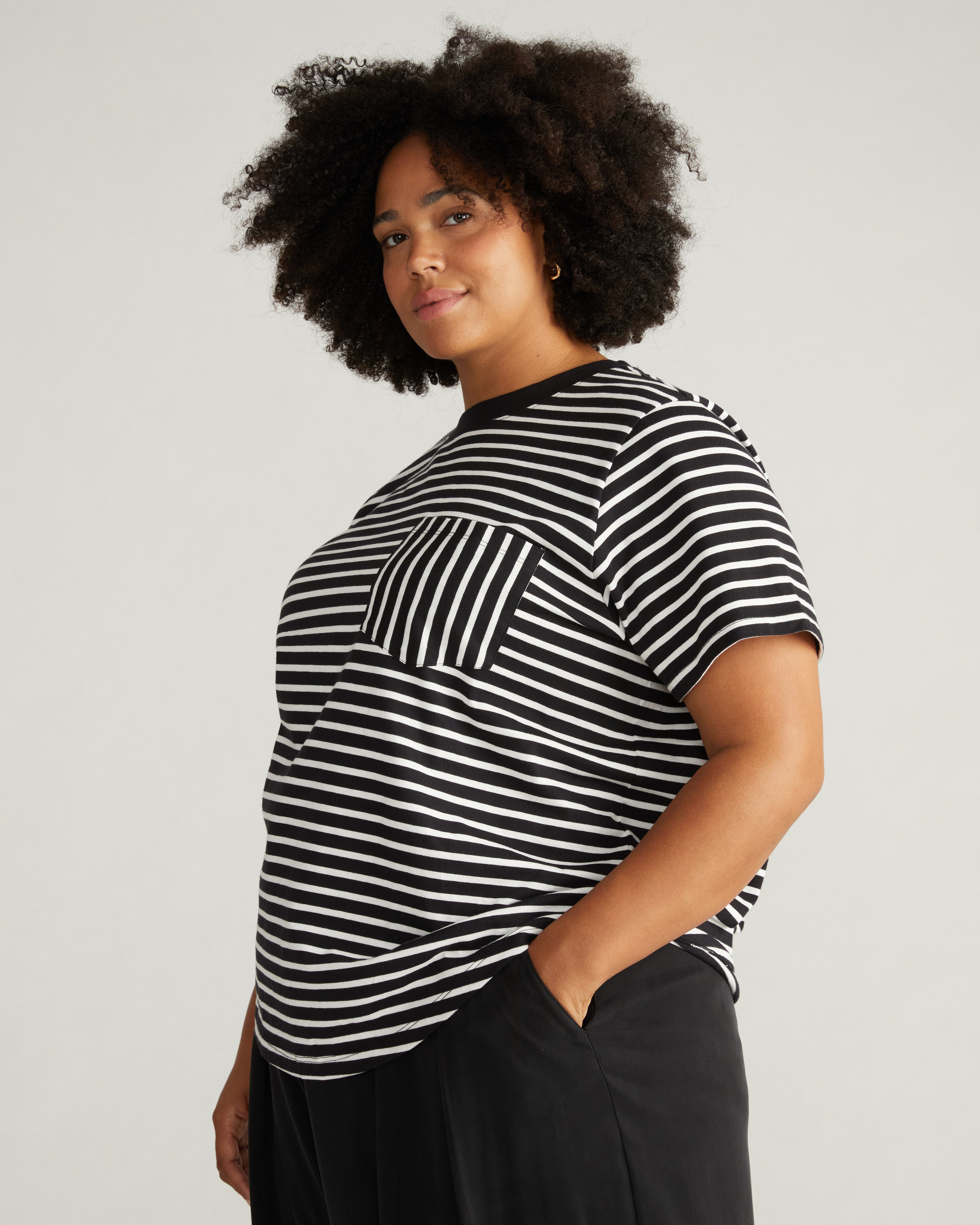Breton Stripe Garcon Tee - Black/White Stripe