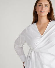 Beacon Stretch Poplin Wrap Shirt - White