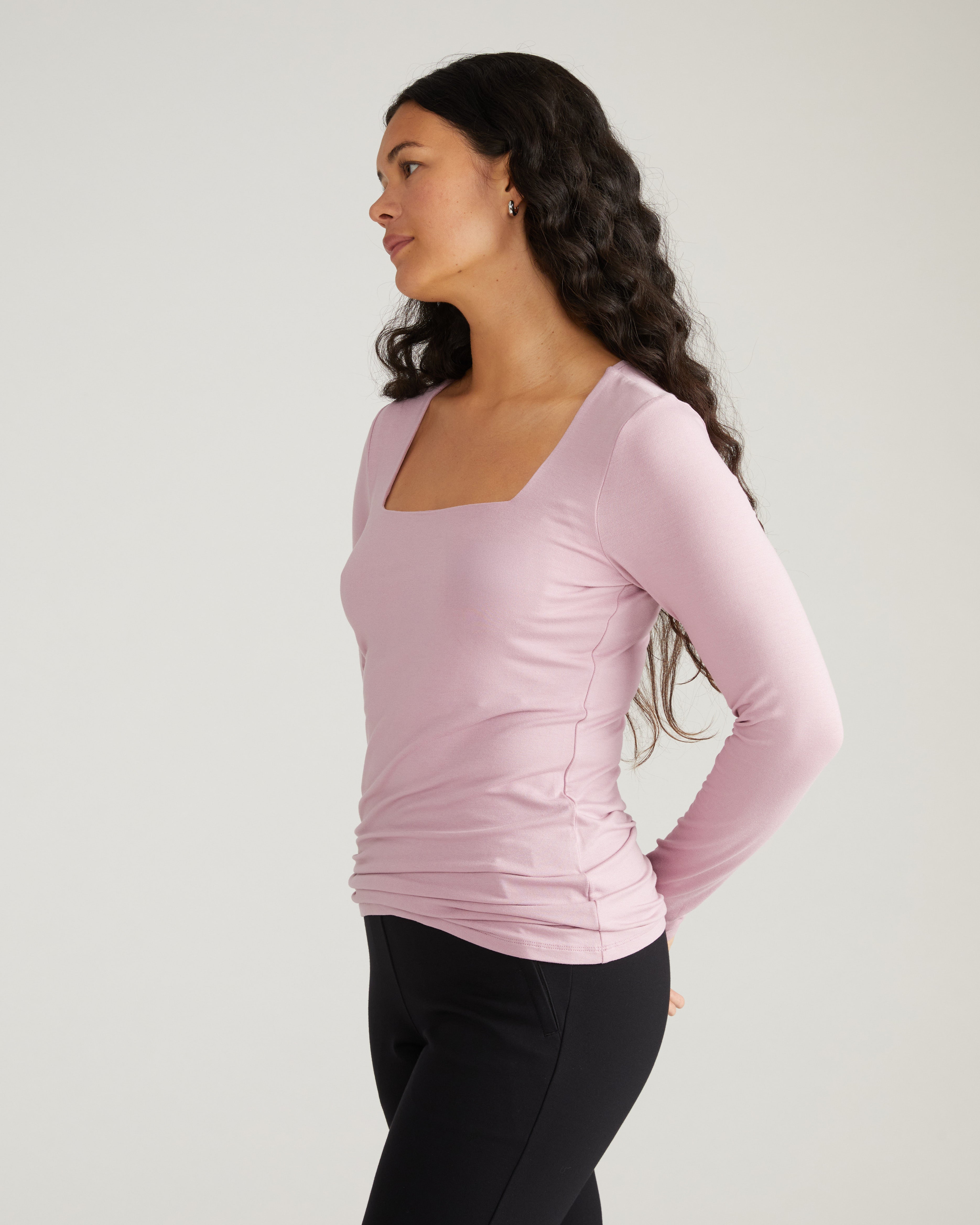 Agatha Liquid Jersey Top - Pale Mauve