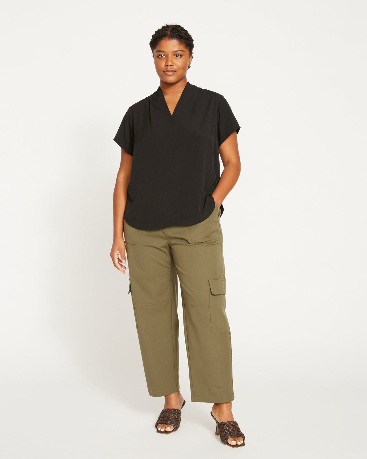 Better-Than-Silk V-Neck Top - Black