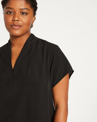 Better-Than-Silk V-Neck Top - Black